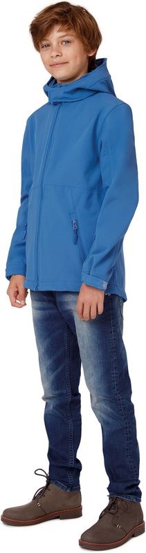 B&C Kids' hooded softshell jacket
